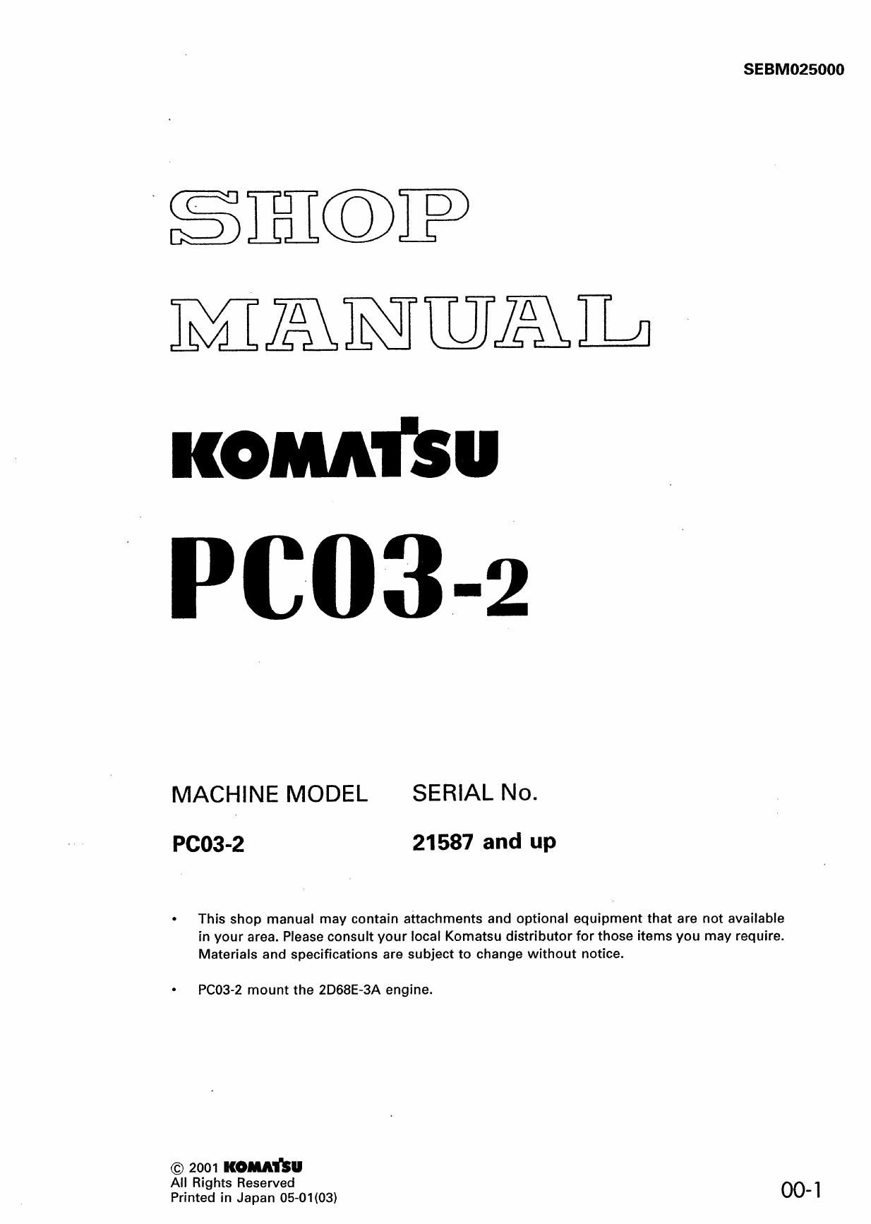 PC03-2 Shop Manual
